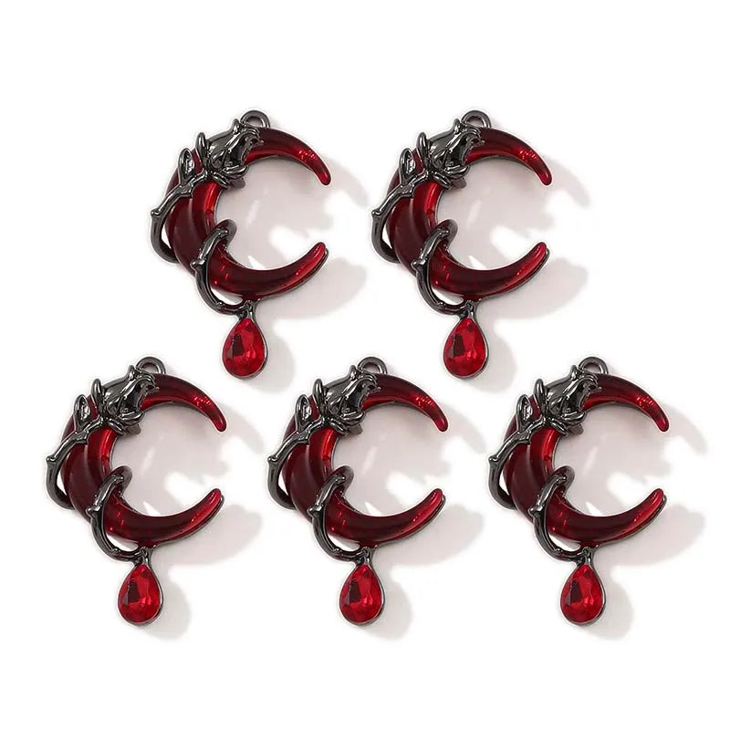 10pcs Dark Gothic Retro Black Butterfly Spider Cross
