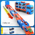 Large Car Transporter Truck Folding Track Racing Vehicle Kids Competitive Games