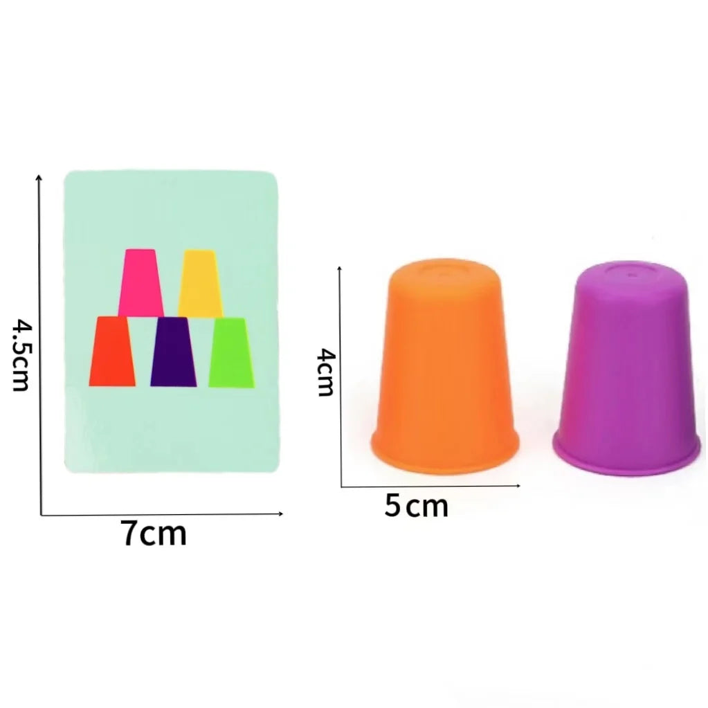 Montessori Toys Mini Stack Cup Game Card Educational Intellectual Enlightenment