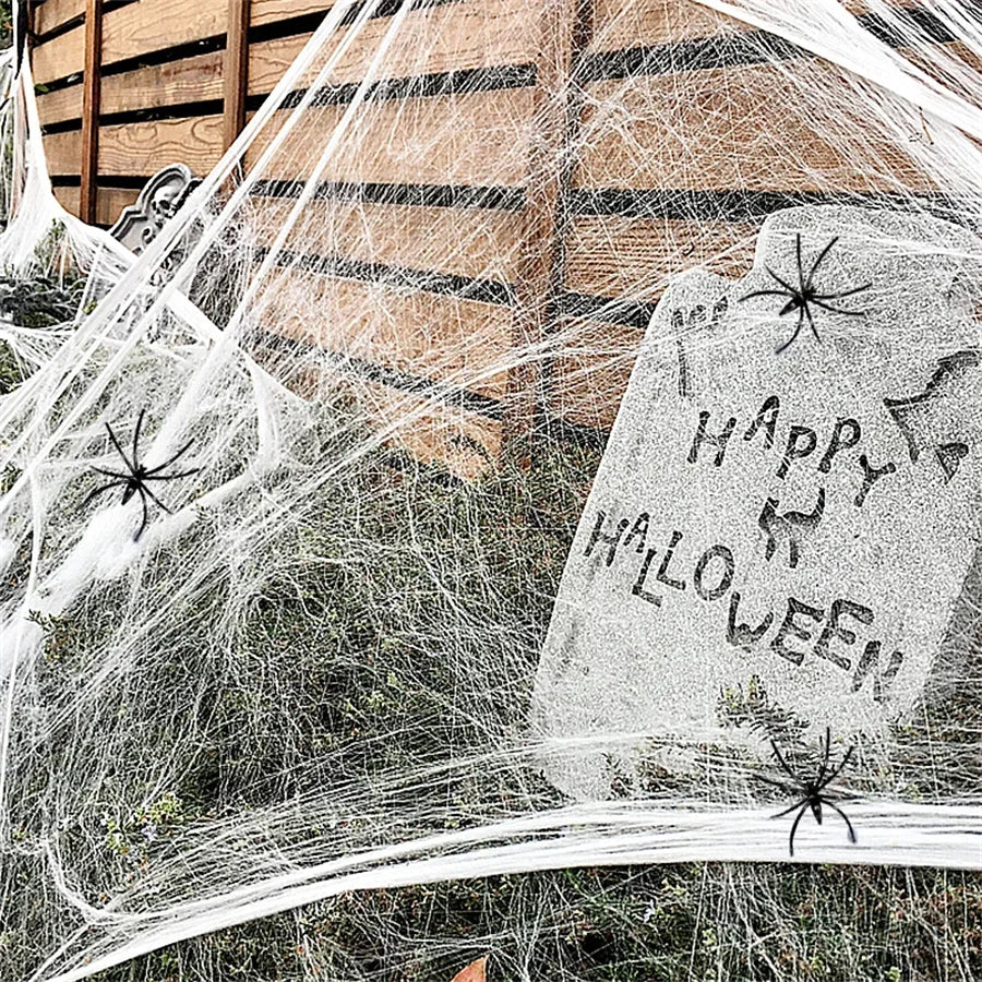 Halloween Decoration White Spider Web Artificial