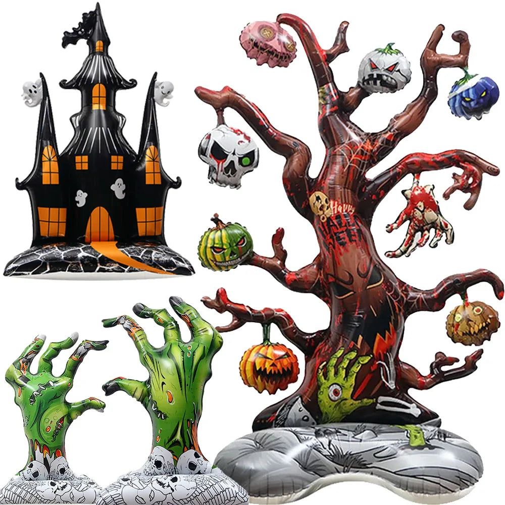 Halloween Inflatable Ghost Tree Balloons Pumpkins Mummy Outdoor Indoor Yard