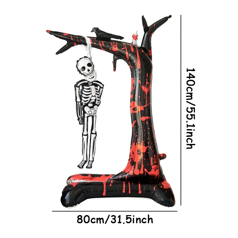 1pcs Halloween Giant Pumpkin Skeleton Standing Balloon House Witch Dead Tree Inflatable Foil Ballon Halloween Party Deco Supplie