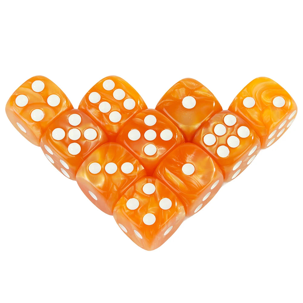 16MM Round Corner Game Dice Set 6-Sided Marble Acrylic Dices Tabletop Game