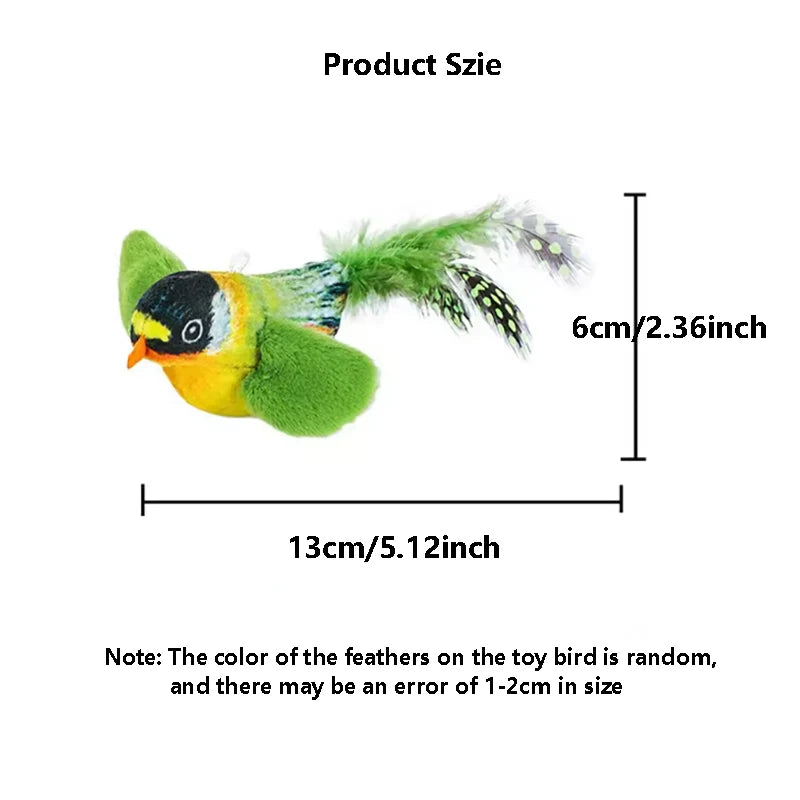The Pet Cat Toy Emulates Sound Bird Amuse Cat Elastic Rope Relieve Boredom