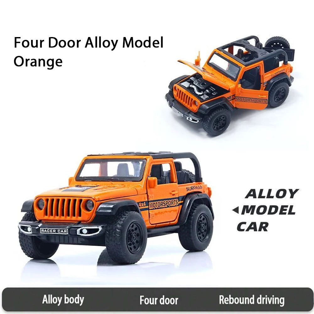 1 36 Convertible Wrangler Off-road Vehicle Die-cast Metal Boy's Toy Four Doors