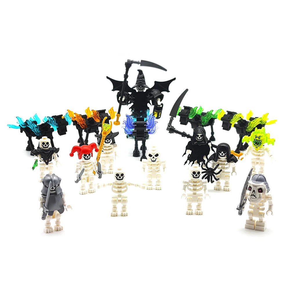 MOC Halloween Skeleton Army Mini Doll Building Blocks DIY Assembled Blocks