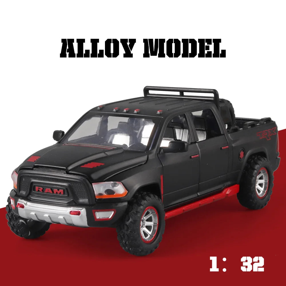1:32 RAM Pickup Truck Alloy Model Sound Light Spring-Back Action Kids Toy