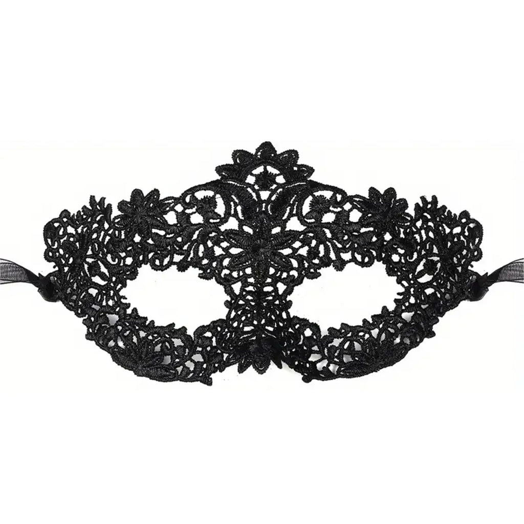 2pcs Elegant Black Lace Masquerade Mask Set Couples Venetian Party Mardi Gras