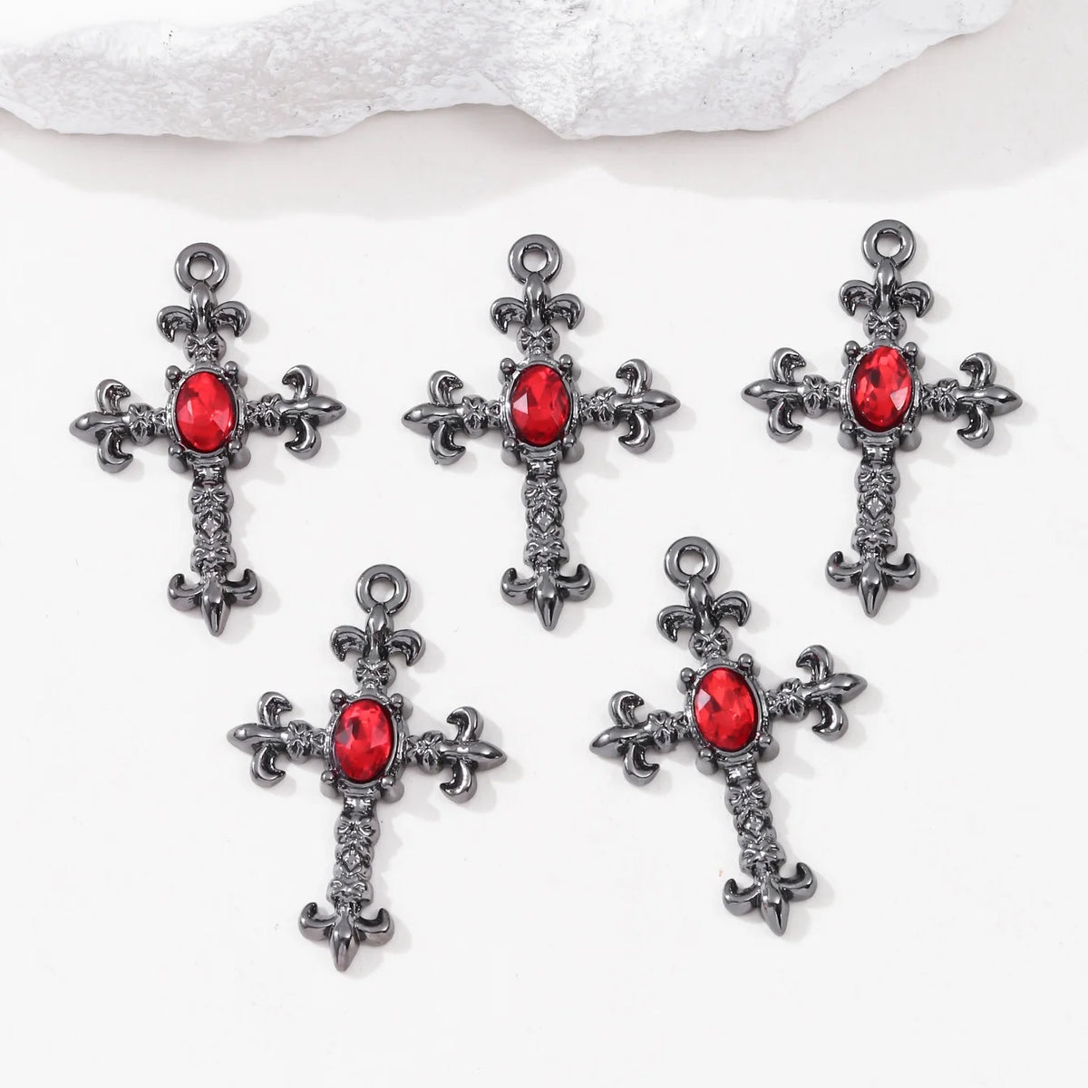 10pcs Dark Gothic Retro Black Butterfly Spider Cross