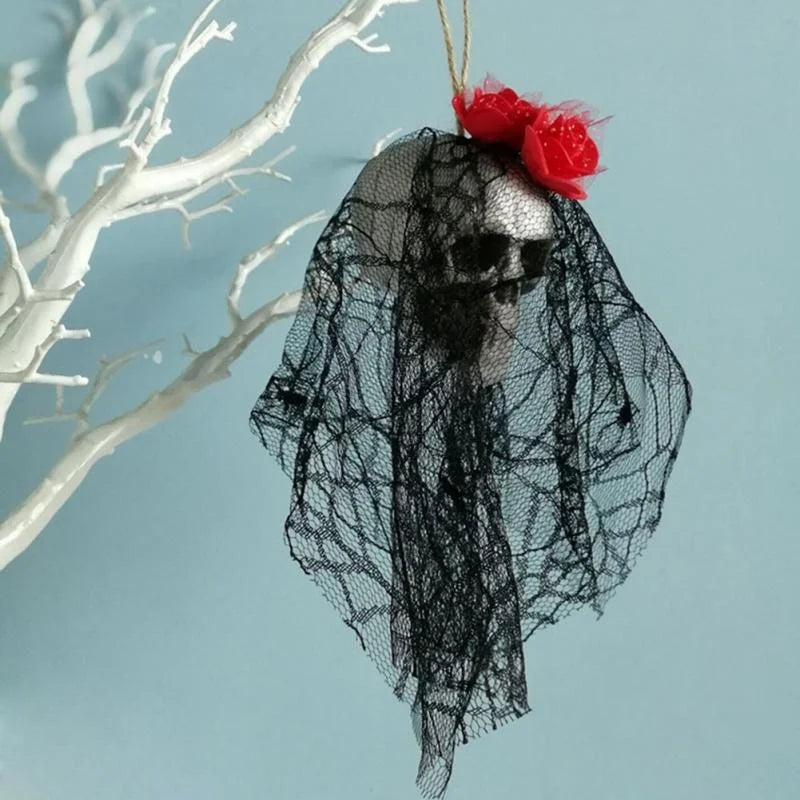 Halloween Skull Hanging Ornaments Foam Skull Bride Clothes Bone Head Scene Layout