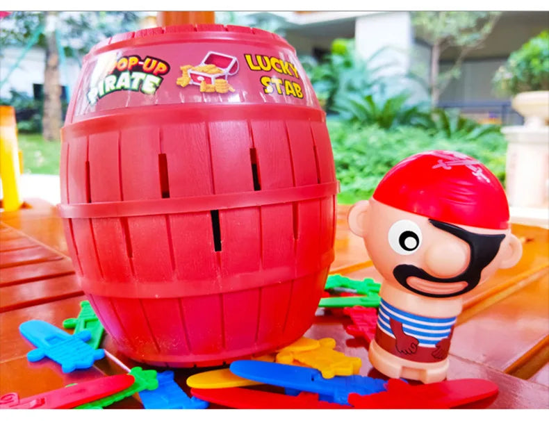 New Funny Pirate Barrel Toys Lucky Game Jumping Pirates Bucket Sword Stab