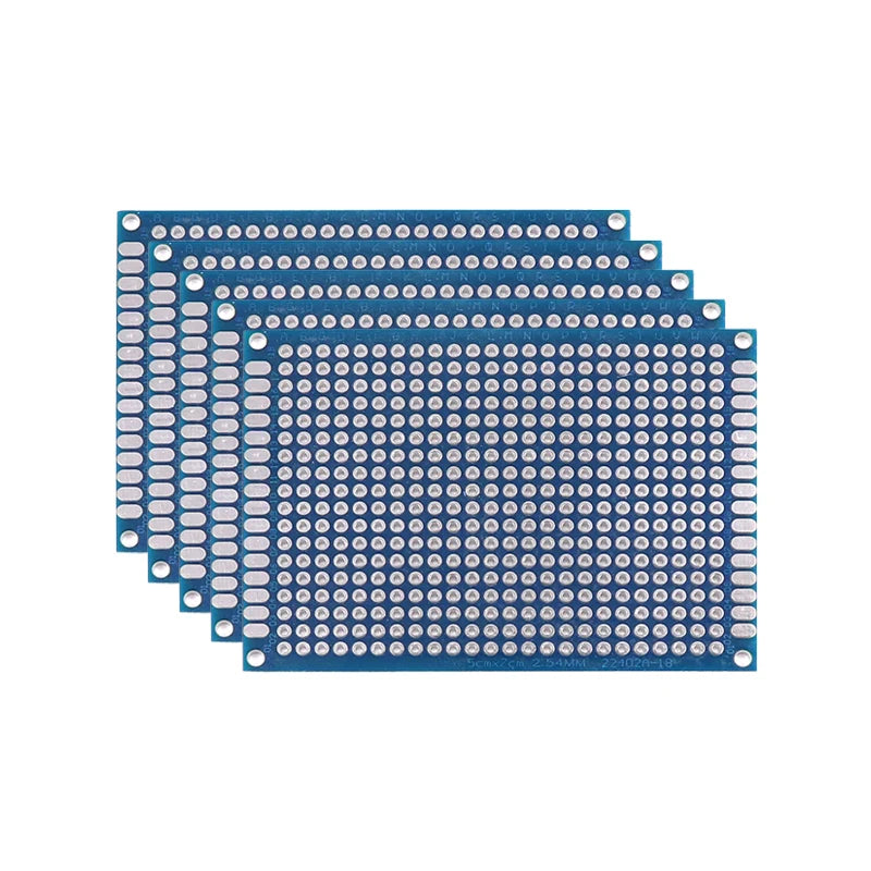 5 10PCS PCB Board Prototype Board Blue 2x8 3x7 4x6 5x7 7x9cm Double Sided