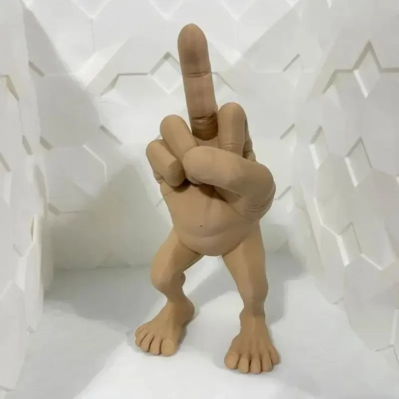 Middle Finger Figure With Legs Office Desk Resin Ornaments Creative Funny