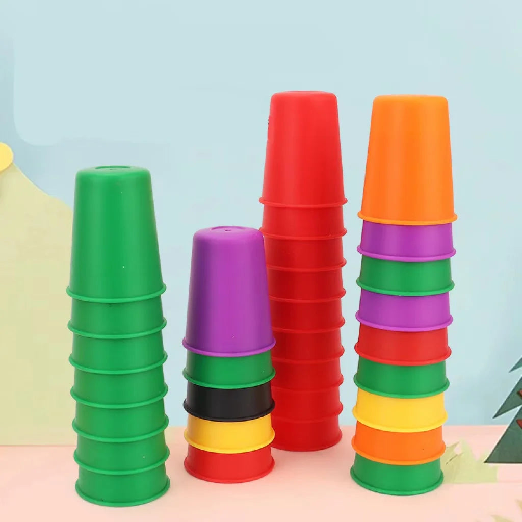 Montessori Toys Mini Stack Cup Game Card Educational Intellectual Enlightenment