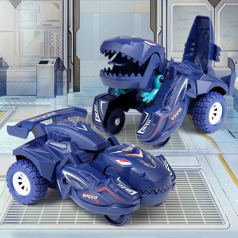 2 IN 1 Dinosaur Deformation Car Model Toy Boys One Step Action Collision