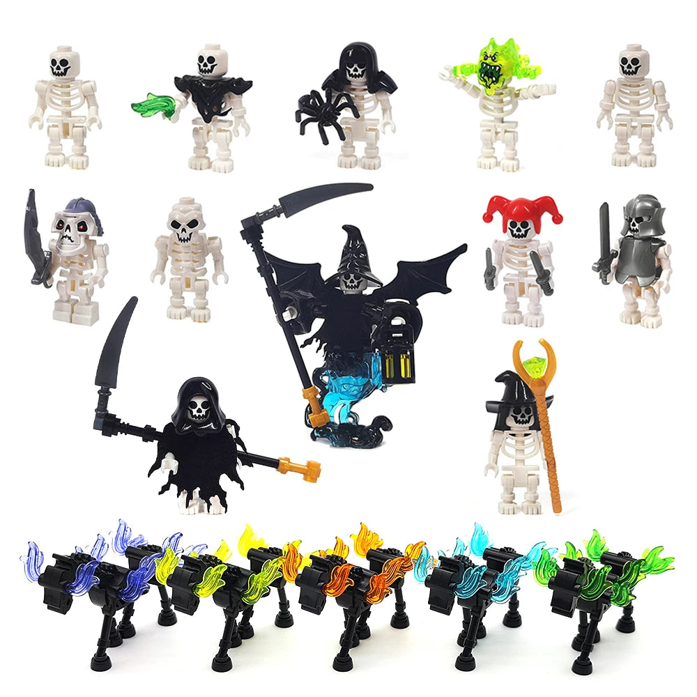 MOC Halloween Skeleton Army Mini Doll Building Blocks DIY Assembled Blocks