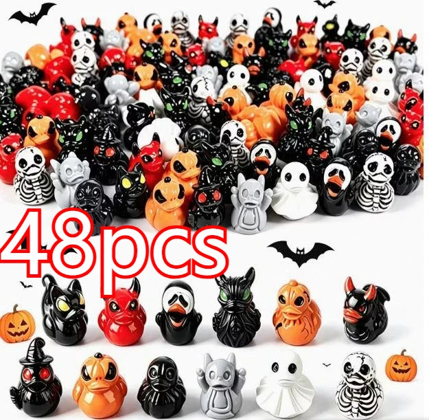 12Pcs Halloween Ducks Ghost Miniatures Set