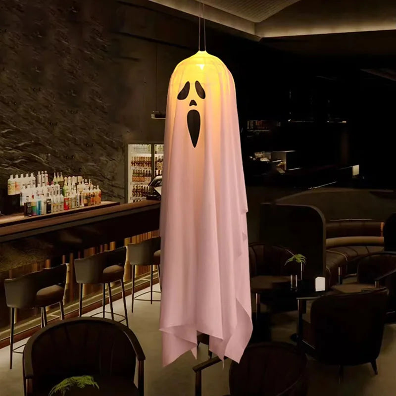 Halloween Glowing White Ghost LED Hanging Horror Props