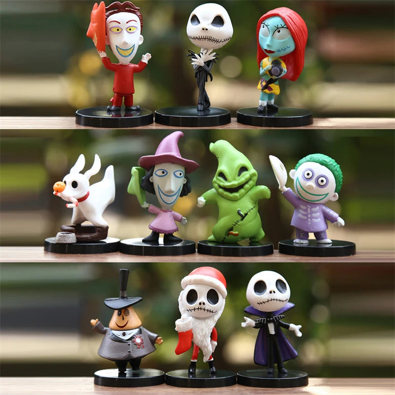 10Pcs Set Nightmare Before Christmas Anime Figure Toys Jack Skellington