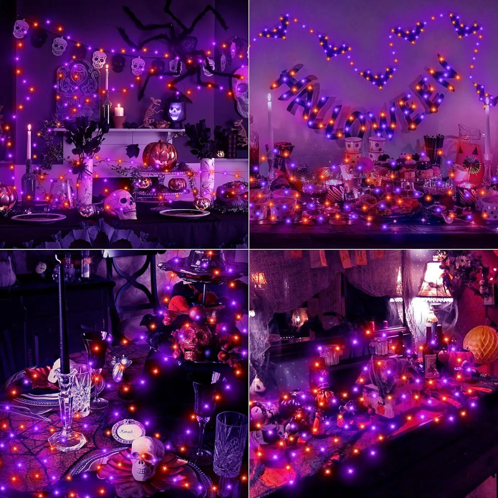5M-20M Halloween Lights LED Purple Orange String