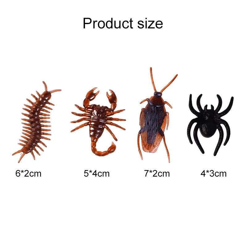 12 48pcs Halloween Simulation Bug Cockroach Spider Centipede Scorpion Plastics
