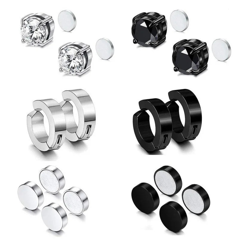 2pcs Punk Mens Strong Magnet Magnetic Ear Stud