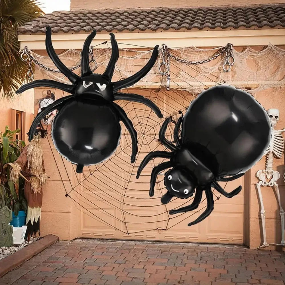 1pc Spiders Balloons Giant Black Happy Halloween Party Decor