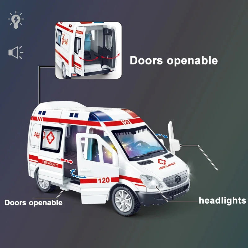 1:32 Scale Emergency Vehicle Toy with Sound & Lights