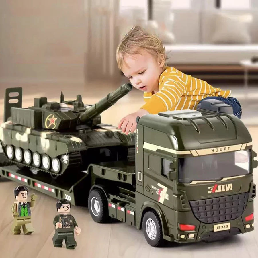 1pcs Scale-Carrier Container Engineering Set Vehicle Excavator Transport Truck