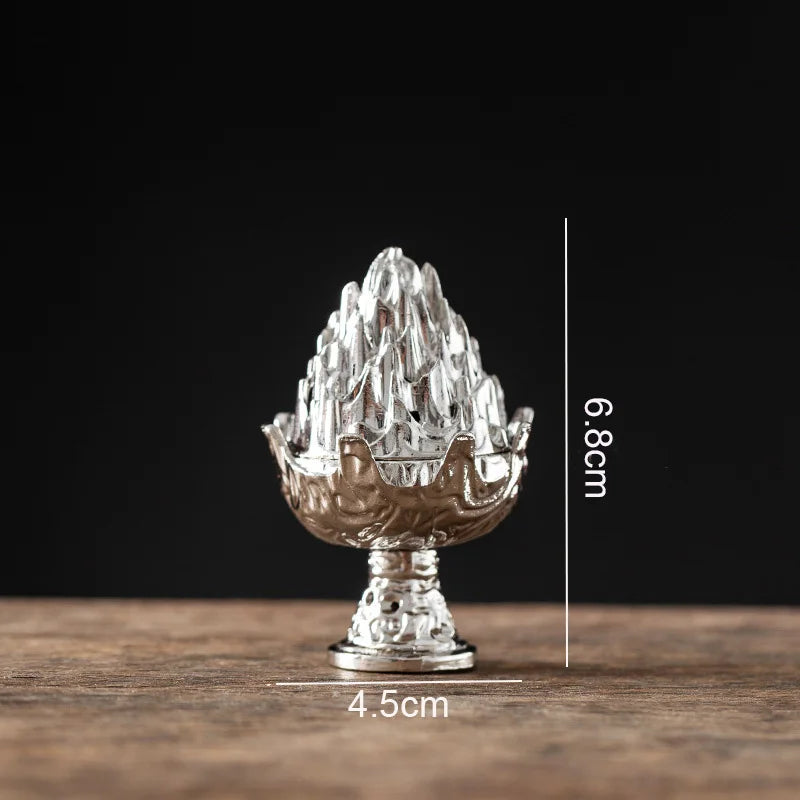 Vertical Incense Burner Mini Alloy Hollow Incense Holder Portable Tabletop