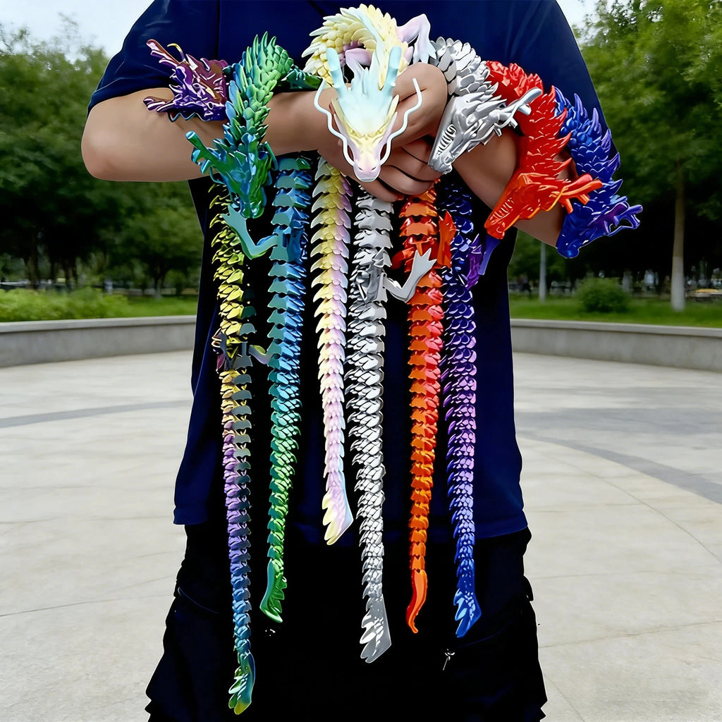 88CM 3D Printed Gem Dragon Crystal Fidget Toy Rotatable Articulated Dragon