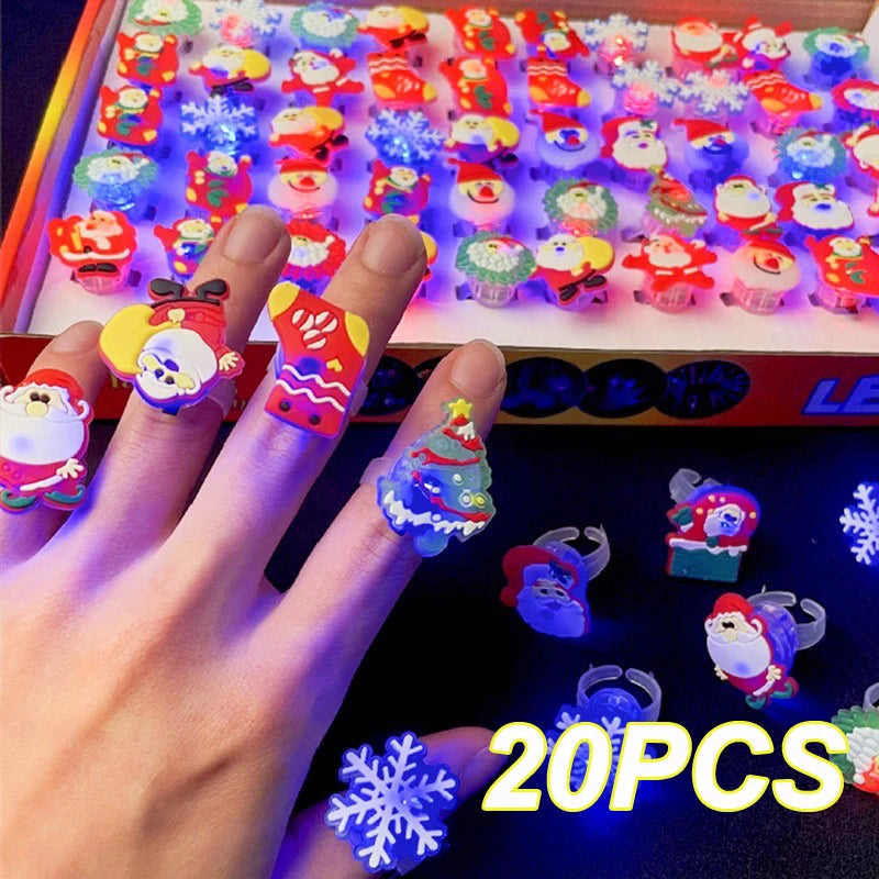 10/20PCS Cute Halloween Glowing Rings Bracelet Gift