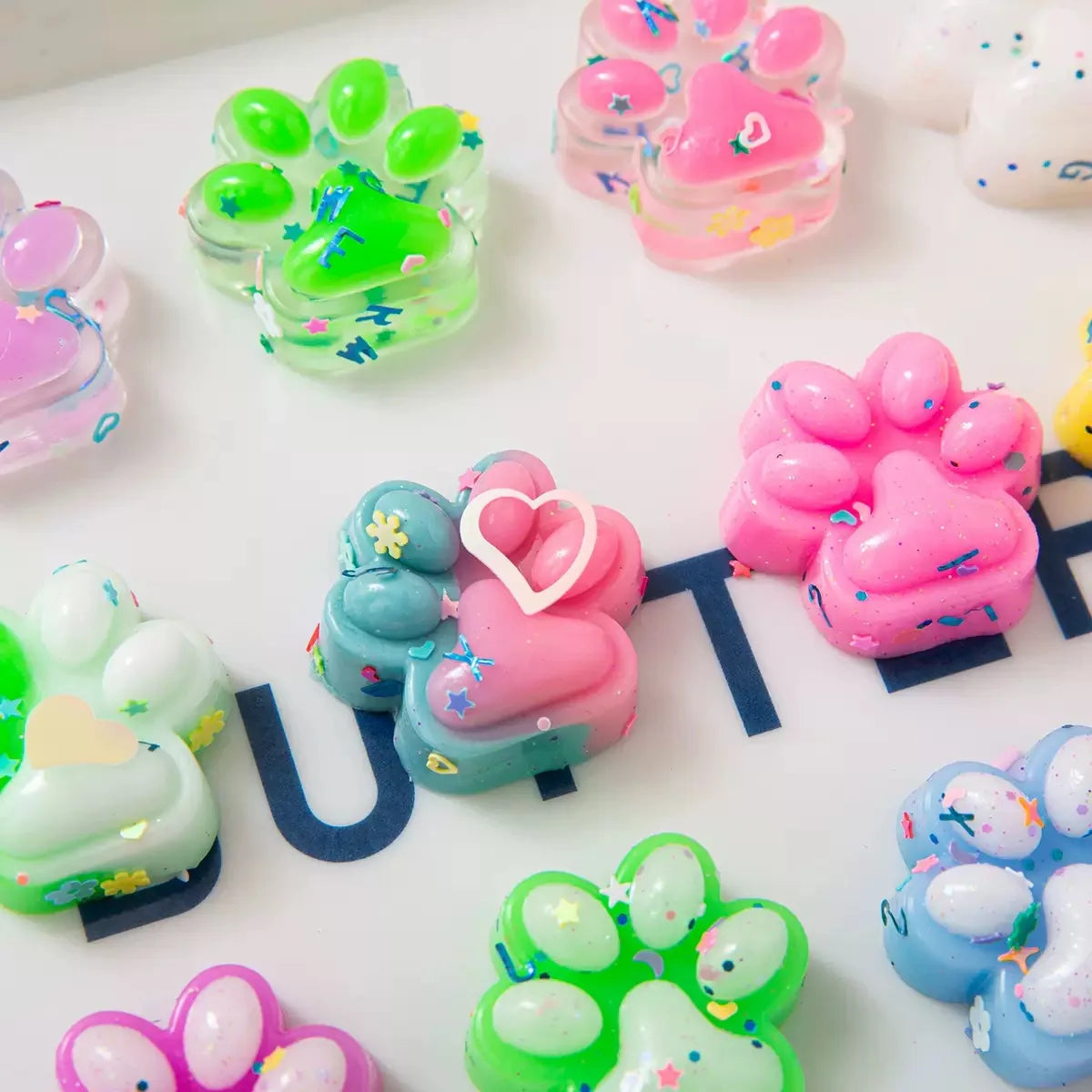 10Pcs Mini Cute Cat Claw Plush Stress Relief Toys