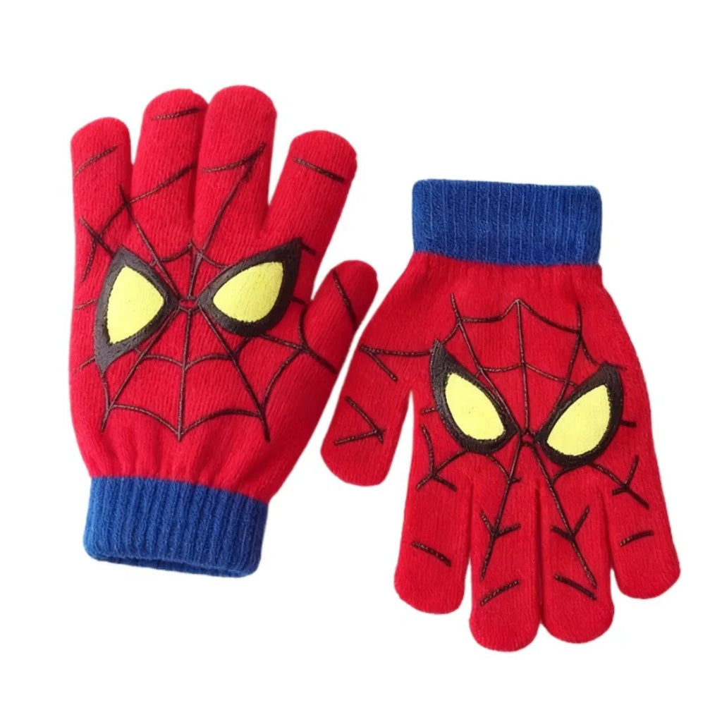 Spider Pattern Winter Warm Knitted Gloves Soft Stretch Full Finger Gloves