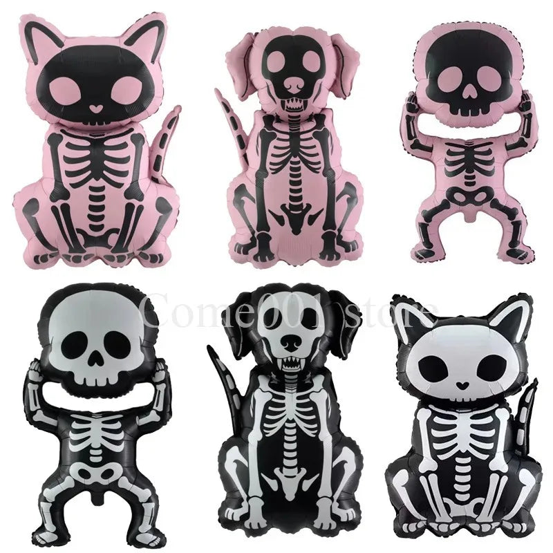 2026 New Halloween Ghost Skeleton Dog Cat Foil Ballons Halloween Festival