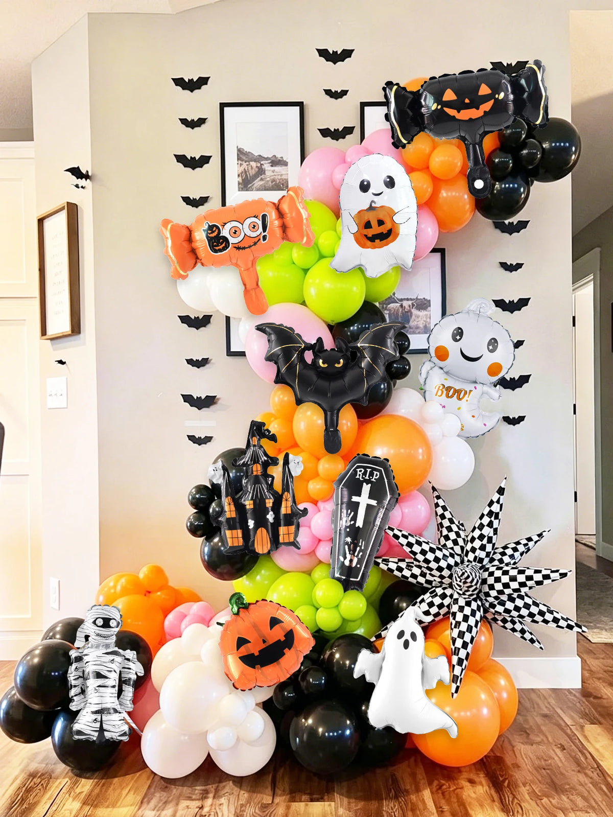 10pcs Mini Halloween foil balloon set Halloween Haunted Houses Pumpkin