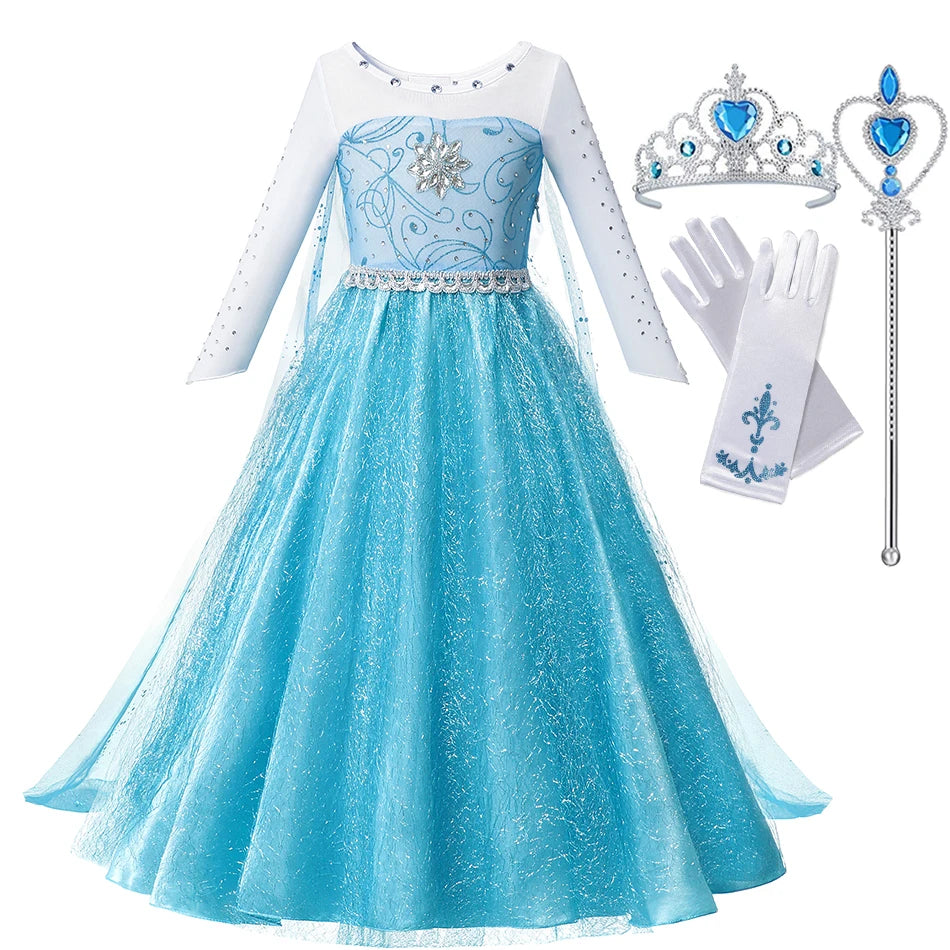 Elsa Anna Princess Costume Girls Frozen Style