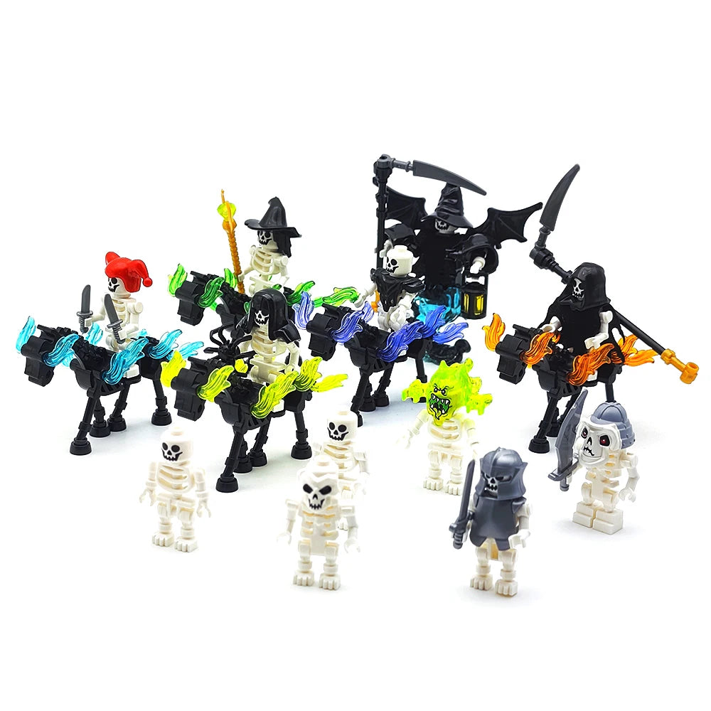 MOC Halloween Skeleton Army Mini Doll Building Blocks DIY Assembled Blocks