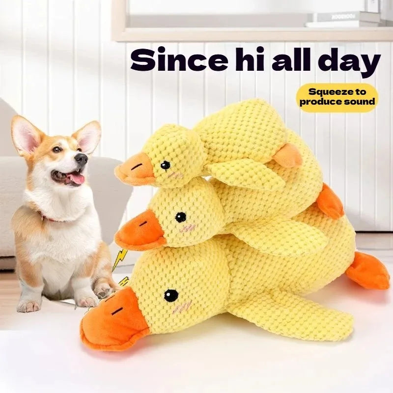 Little Yellow Duck Dog Toy Plush Companion Sleep Bite Resistant Grind Teeth