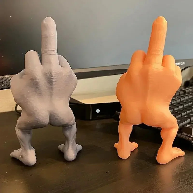 Middle Finger Figure With Legs Office Desk Resin Ornaments Creative Funny