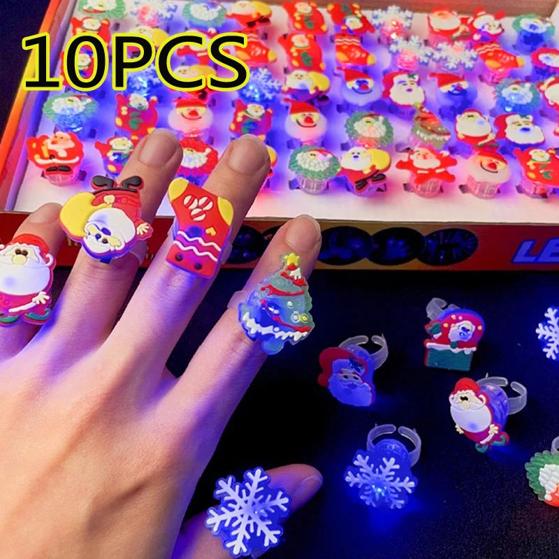 10/20PCS Cute Halloween Glowing Rings Bracelet Gift