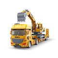Scale Simulation Container Engineering Car Set Inertial Excavator Transport
