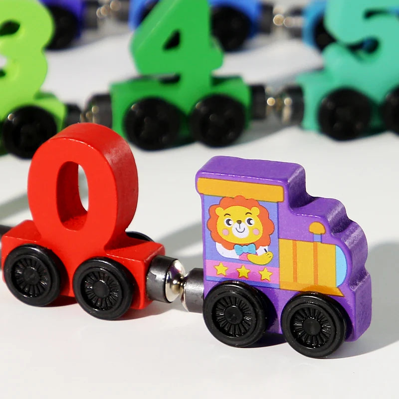 Digital Magnetic Train Wooden Blocks Number Learning