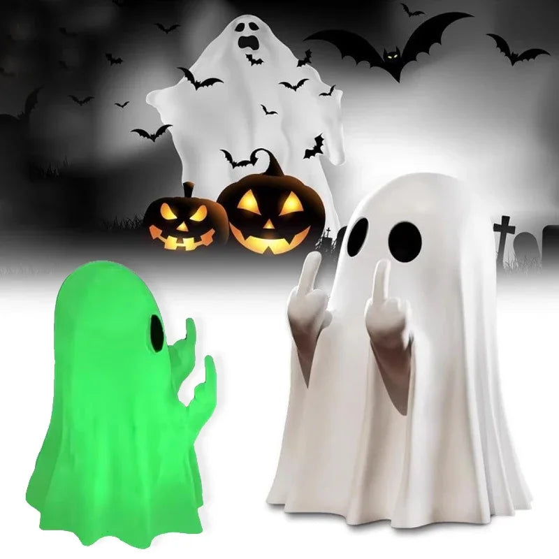 Luminous Middle Finger Ghost Statue Humorous Ornament