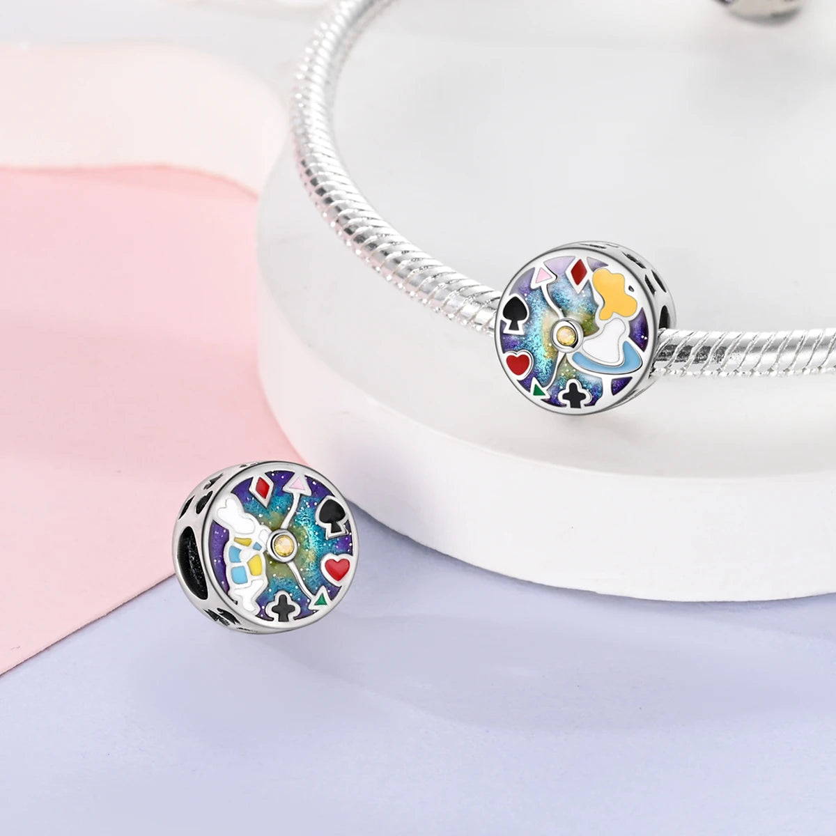 Silver 925 Charms Beads Princess Skirt Carriage