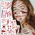 16 Pcs Halloween 3D Fake Scar Temporary Tattoos