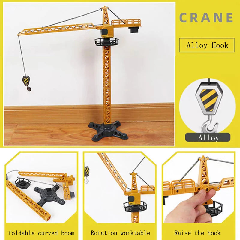 Engineering Diecast Tower Crane Forklift Bulldozer Excavator Vehicle Model