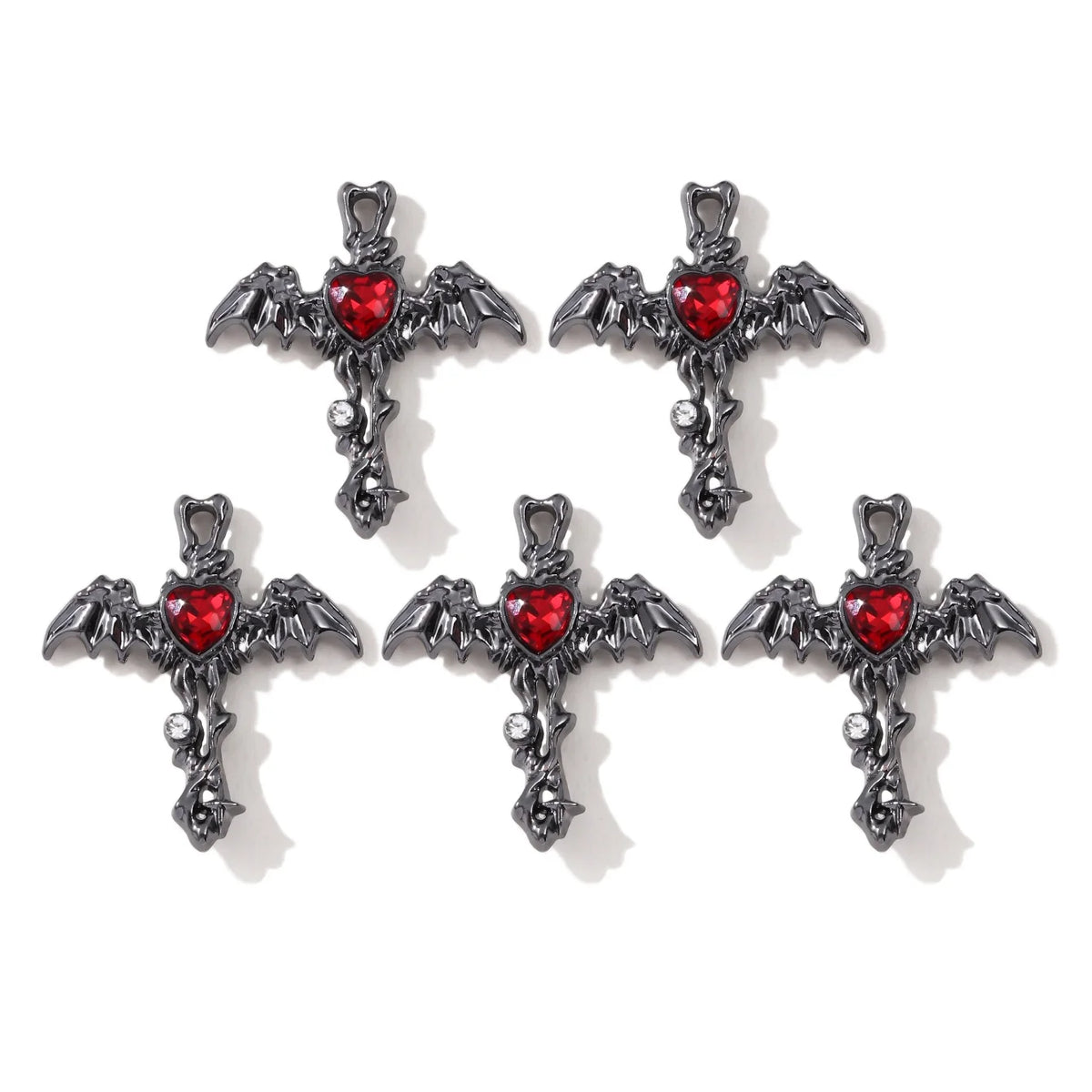 10pcs Dark Gothic Retro Black Butterfly Spider Cross