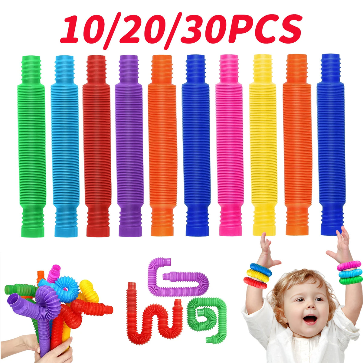 10-30 PCS Telescopic Tubes Fidget Toy Pop Relief