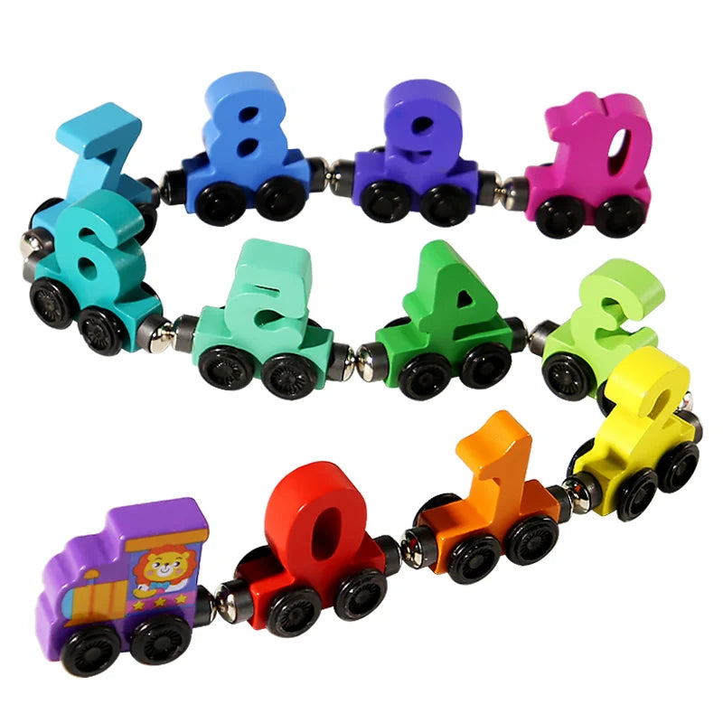 Digital Magnetic Train Wooden Blocks Number Learning